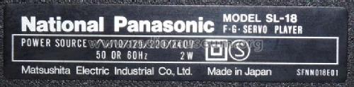 F.G. Servo Player SL-18; Panasonic, (ID = 753161) R-Player