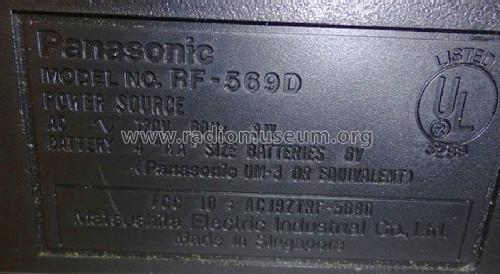 FM-AM 2-Band AC/Battery RF-569D; Panasonic, (ID = 1518657) Radio