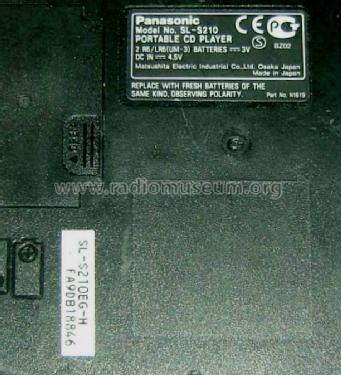 Portable CD Player SL-S210; Panasonic, (ID = 1173167) Reg-Riprod