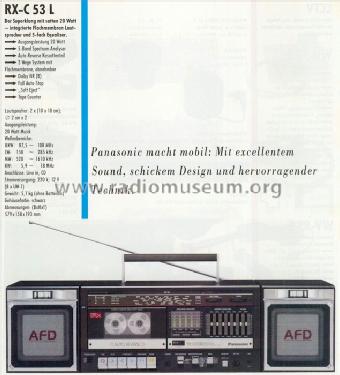 Portable Stereo Component System RX-C53L; Panasonic, (ID = 601229) Radio