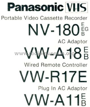 Portable Video Cassette Recorder NV-180E; Panasonic, (ID = 1511095) R-Player