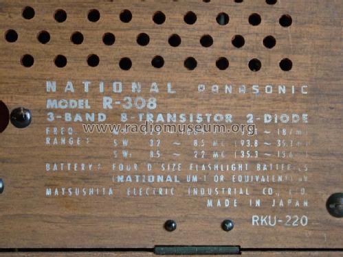National Panasonic 3 Band 8 Transistor R-308; Panasonic, (ID = 1063802) Radio