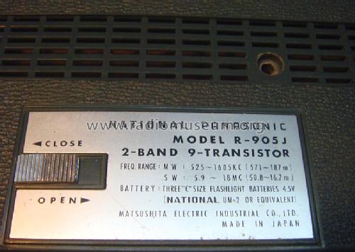 National Panasonic 2 Band 9 Transistor R-905J; Panasonic, (ID = 1512384) Radio