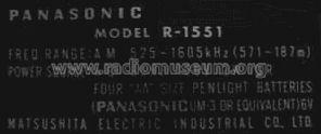 R-1551; Panasonic, (ID = 631511) Radio