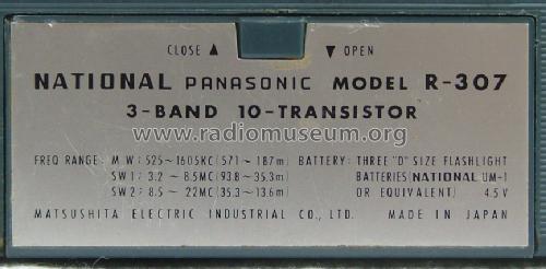 National Panasonic Super Sensitive 10 Transistor R-307; Panasonic, (ID = 443091) Radio
