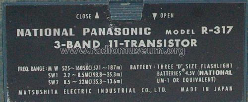 National Panasonic 3 Band Super SensitiveTuned RF stage R-317; Panasonic, (ID = 705573) Radio