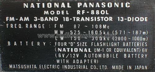 Radar Matic RF-880L; Panasonic, (ID = 576300) Radio