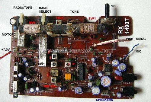 Radio Cassette Recorder , 3 Band MW-SW1-SW2 RX-1490T; Panasonic, (ID = 1468848) Radio