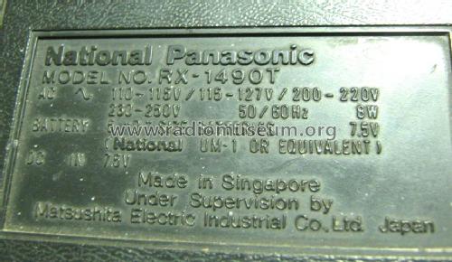 Radio Cassette Recorder , 3 Band MW-SW1-SW2 RX-1490T; Panasonic, (ID = 1486807) Radio