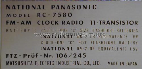 RC-7580; Panasonic, (ID = 1487105) Radio