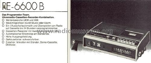FM-AM Digital Clock/Cassette Radio RE-6600B; Panasonic, (ID = 577792) Radio
