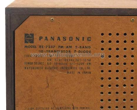 Panasonic FM-AM 2-Band 10-Transistor RE-7257 ; Panasonic, (ID = 385323) Radio