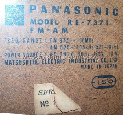 RE-7371; Panasonic, (ID = 986296) Radio