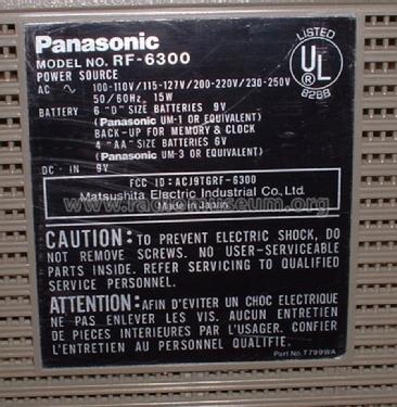 RF-6300; Panasonic, (ID = 1200795) Radio