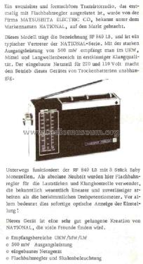 RF-849 LB; Panasonic, (ID = 759863) Radio