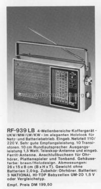 RF-939 LB; Panasonic, (ID = 670792) Radio