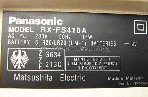 RX-FS410A; Panasonic, (ID = 986901) Radio