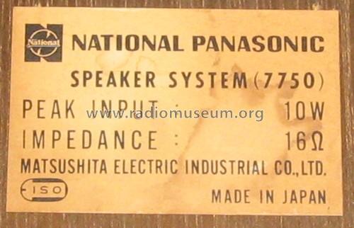 Speaker System 7750; Panasonic, (ID = 799086) Speaker-P