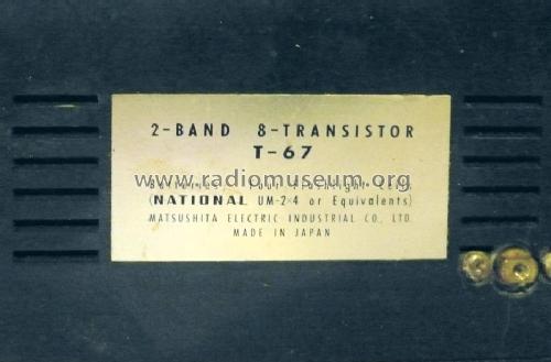 National 2 Band 8 Transistor Super Sensitive T-67; Panasonic, (ID = 1531366) Radio