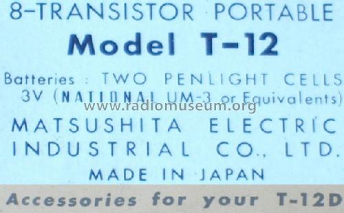 National T-12 ; Panasonic, (ID = 612955) Radio