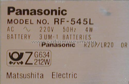 Touch n Tune RF-545 L; Panasonic, (ID = 1427486) Radio
