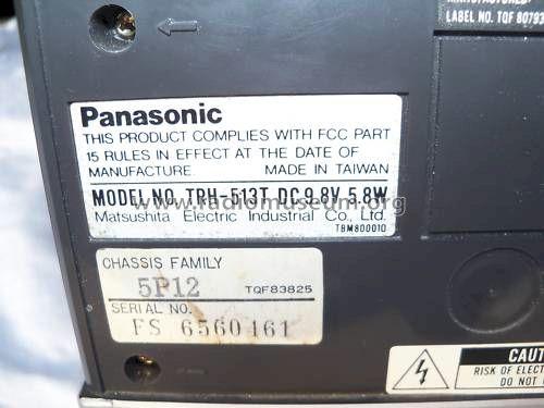 TRH-513T, Ch= 5P12; Panasonic, (ID = 1191130) TV Radio