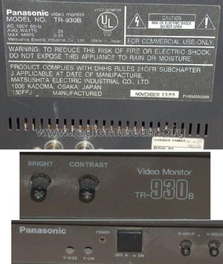 Video Monitor TR-930B Ch= TR-9; Panasonic, (ID = 822529) Television