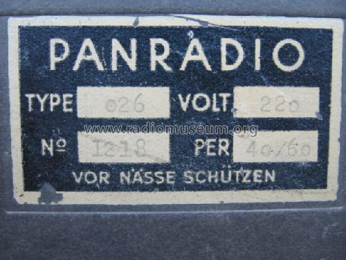 026/024; Panradio A - siehe (ID = 122289) Radio