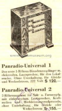 Panradio Universal 2 010/012; Panradio - siehe (ID = 3952) Radio