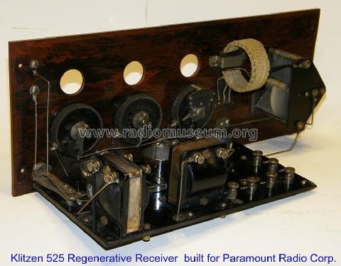 Paramount Regenerative Receiver 525; Paramount Radio Co. (ID = 1246066) Radio