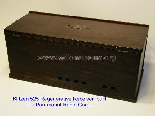 Paramount Regenerative Receiver 525; Paramount Radio Co. (ID = 1246071) Radio