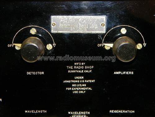 Regenerative Radio Receiver Junior; Paramount Radio Co. (ID = 1263884) Radio