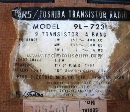 4 Band - 9 Transistor 9L-723L; Pars Electric (ID = 1355730) Radio