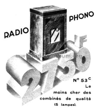 Radio-Phono 53C modèle A; Pathé Radio, Pathé (ID = 1983885) Radio