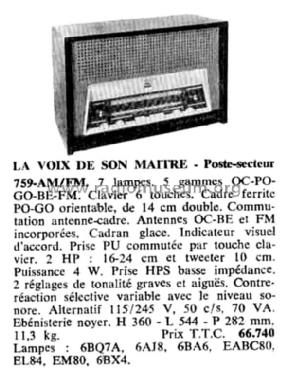 759 AM/FM; Pathé-Marconi, Les (ID = 2085850) Radio
