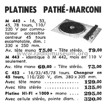 Platine M442; Pathé-Marconi, Les (ID = 2528741) R-Player