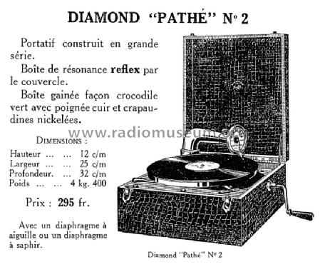 Phonographe Diamond Modèle No. 2; Pathé Radio, Pathé (ID = 2140300) TalkingM