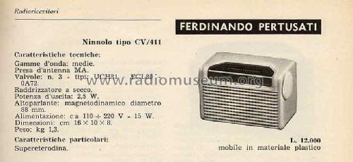 Ninnolo CV/411; Peba Radio; (ID = 2303873) Radio