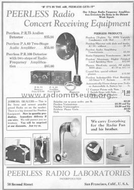 Peerless Audion Detector P.R.75; Peerless Radio (ID = 1288232) Radio