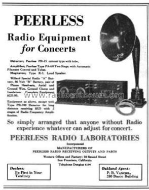 Peerless Audion Detector P.R.75; Peerless Radio (ID = 1288267) Radio