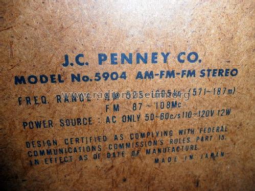 Penncrest AM-FM Stereo Multiplex 5904; JCPenney, Penney's, (ID = 1516142) Radio