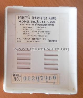 Transistor 6 41-6TP-408; JCPenney, Penney's, (ID = 1287744) Radio