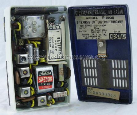 6 Transistor P-1405; Gibraltar Mfg., Co., (ID = 1476682) Radio