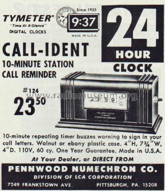 Tymeter Call-Ident 124; Pennwood Numechron (ID = 2062080) Amateur-D