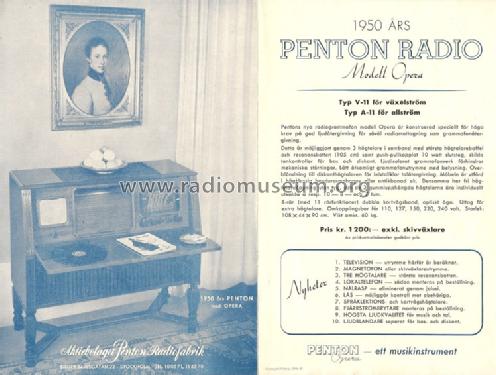 Opera V11; Penton Radiofabrik, (ID = 1692082) Radio