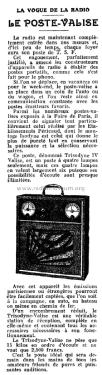 Trisodyne IV Valise ; Péricaud, G. et A. P (ID = 2356008) Radio