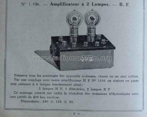 Amplificateur BF à 2 lampes No. 1106; Péricaud, G. et A. P (ID = 1671482) Ampl/Mixer