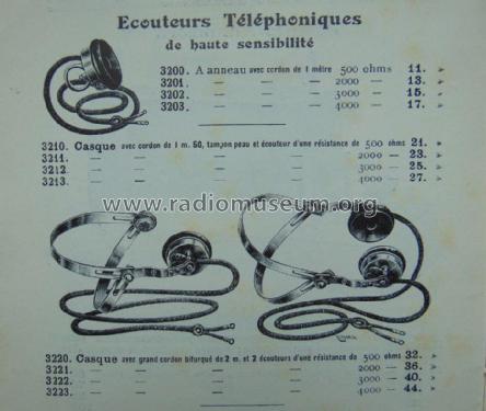 Casques 2 écouteurs No.s 3220 3221 3222 3223; Péricaud, G. et A. P (ID = 1837936) Speaker-P