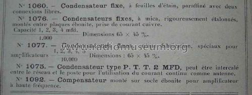 Condensateurs fixes No. 1076, No. 1077; Péricaud, G. et A. P (ID = 1675503) Radio part