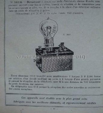 Détecteur à 1 Lampe No. 1012; Péricaud, G. et A. P (ID = 1673370) mod-pre26